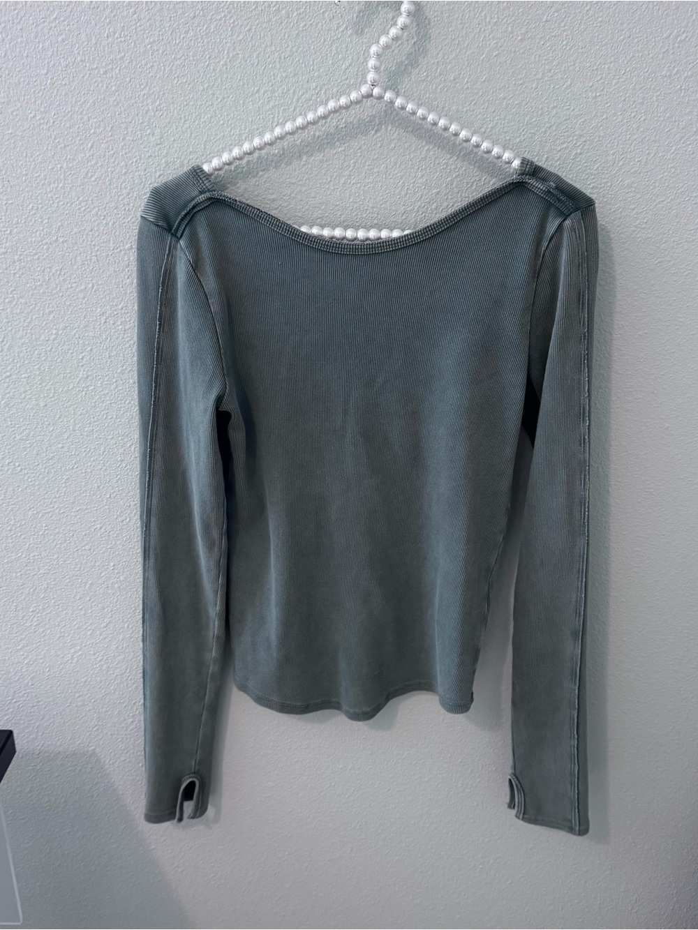 Free People Long-Sleeve Scoop Neck Top - Green